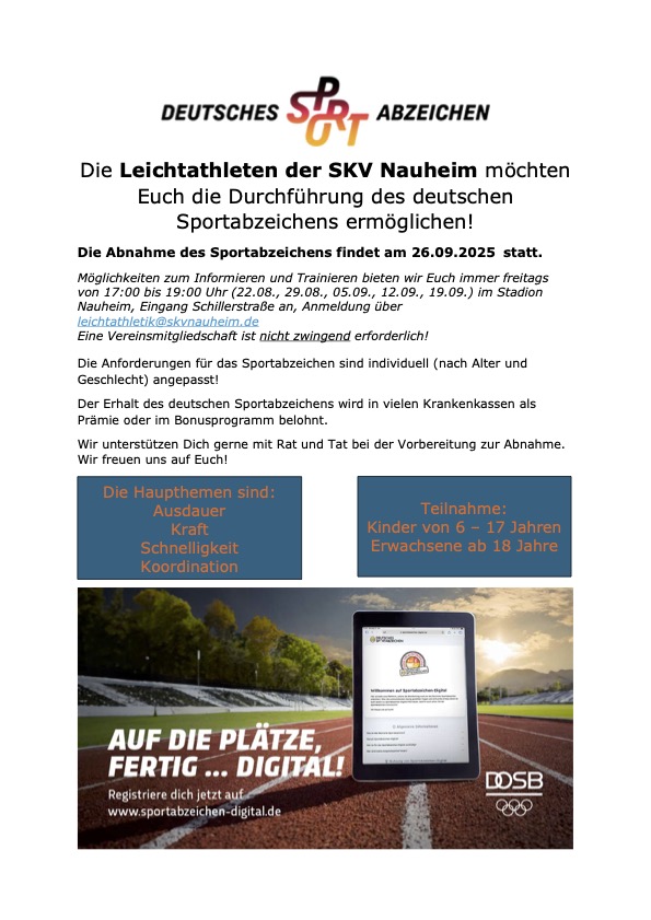 Einladung Sportabzeichen 2025